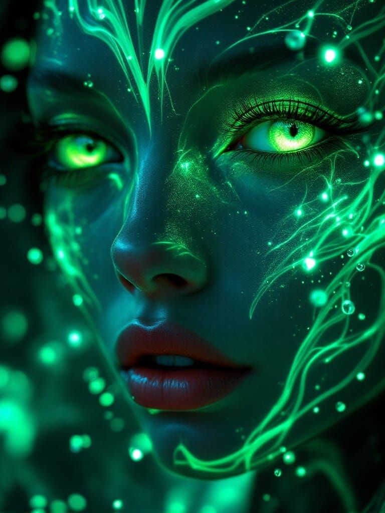 Ethereal Alien Goddess in Iridescent Splendor