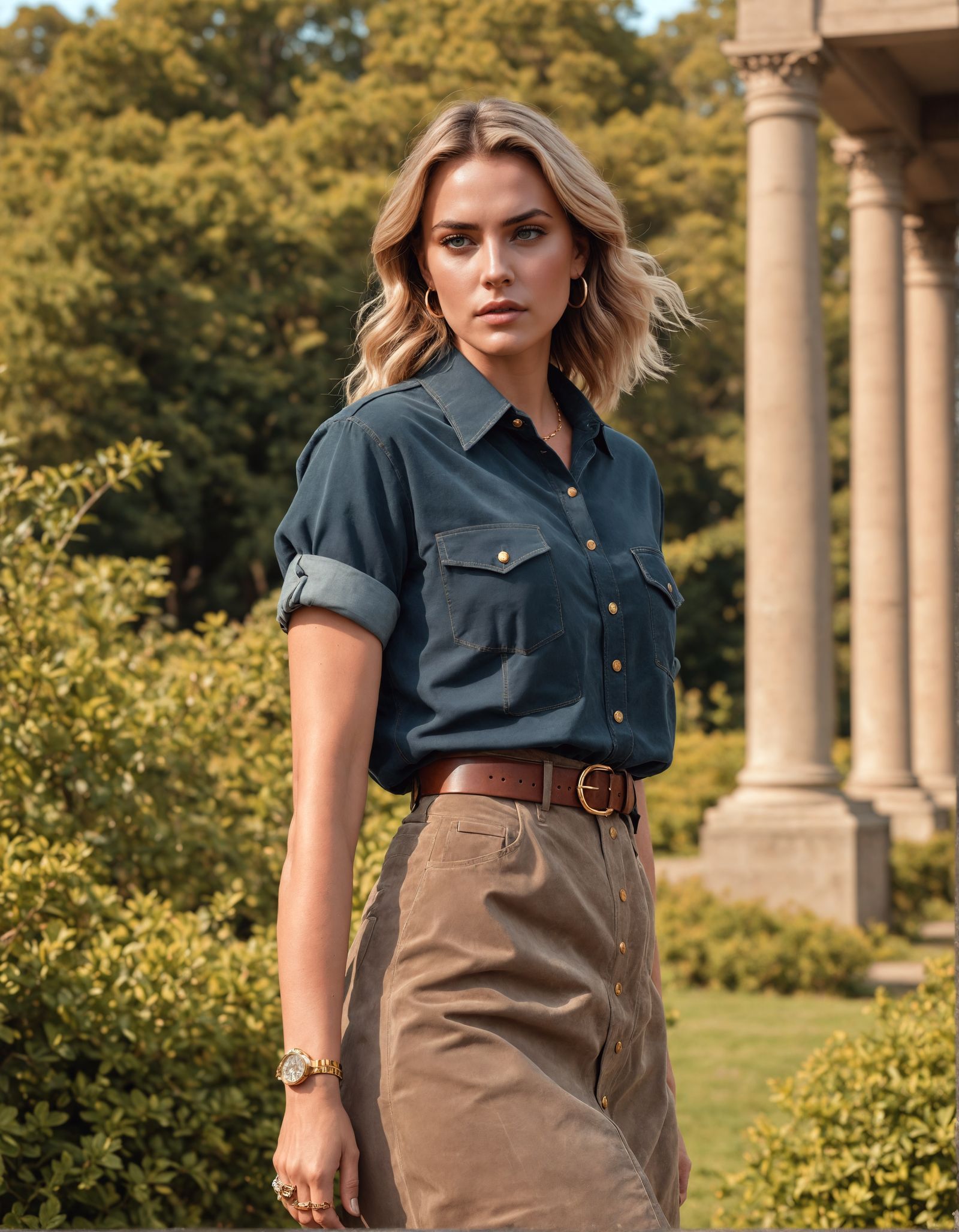 Elegant British Aristocrat in Countryside Setting