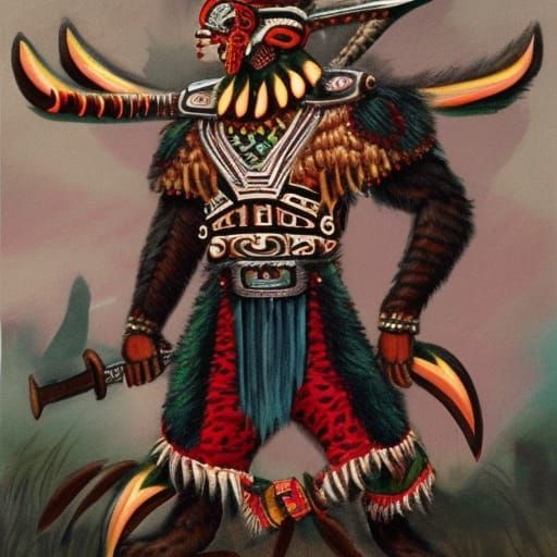 Aztec warrior dark fantasy