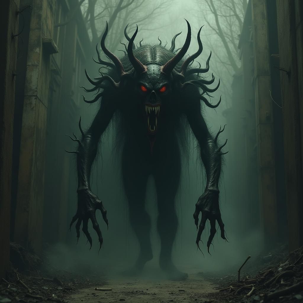 Grotesque Nightmare Creature in Dark Fantasy Style