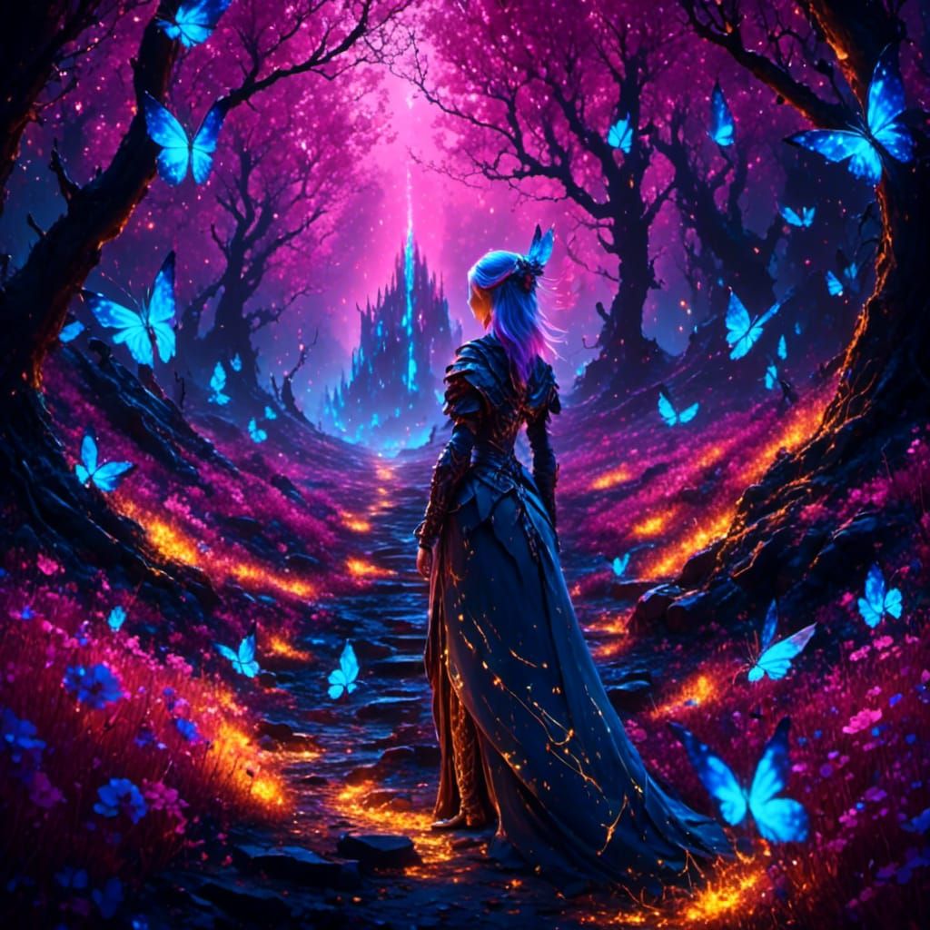 Chronomancer in Magical Forest with Fairy Wings