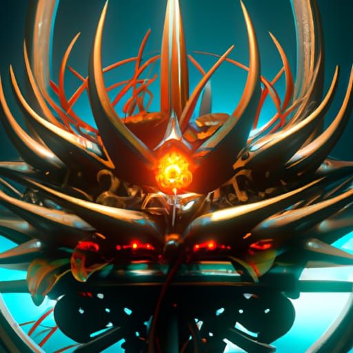 Cyberpunk-Inspired Metal Crown of Thorns Concept Art