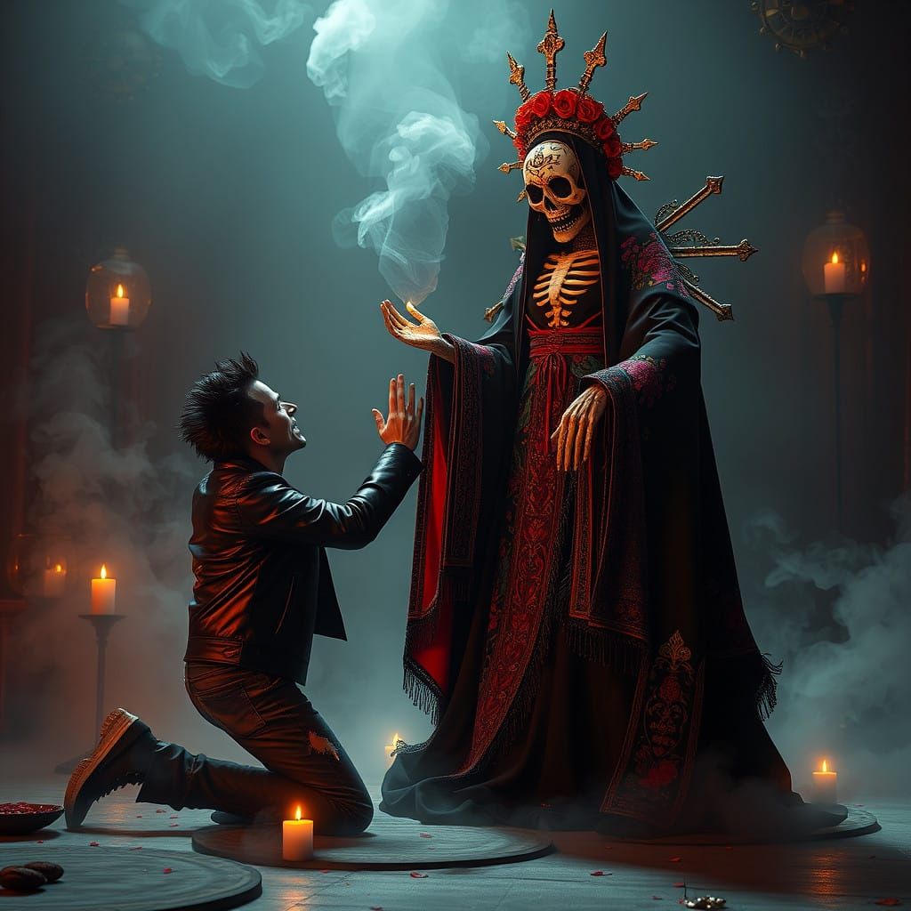 Mystical Punk Receiving Holy Death's Blessing