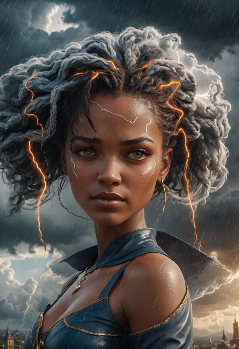 Storm Cloud Haired Girl: Fantasy Concept Art