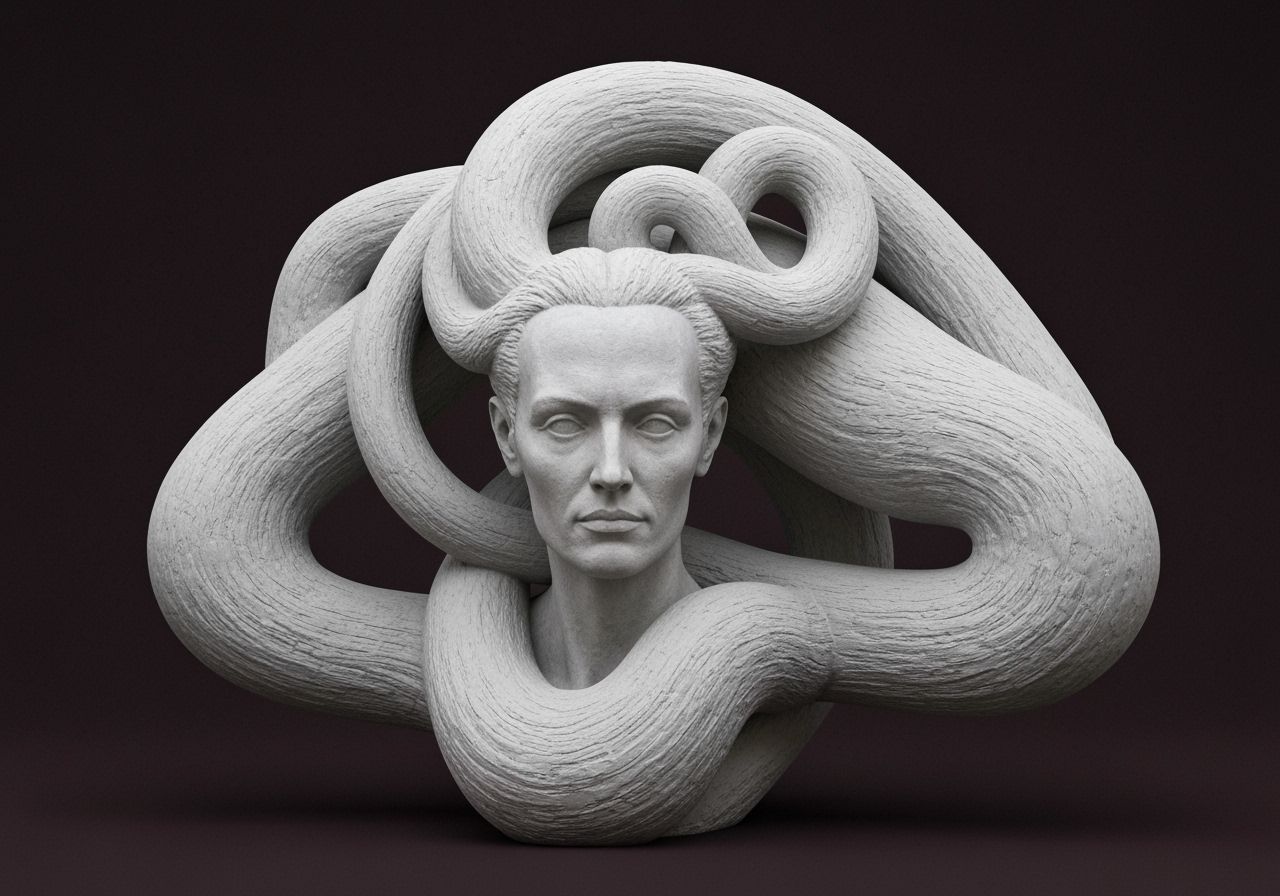 Ethereal Phantom Sculptures in Dark, Complementary Hues