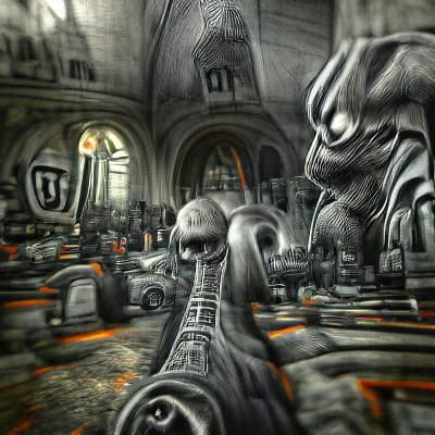 Eerie Graveyard Under Moonlight