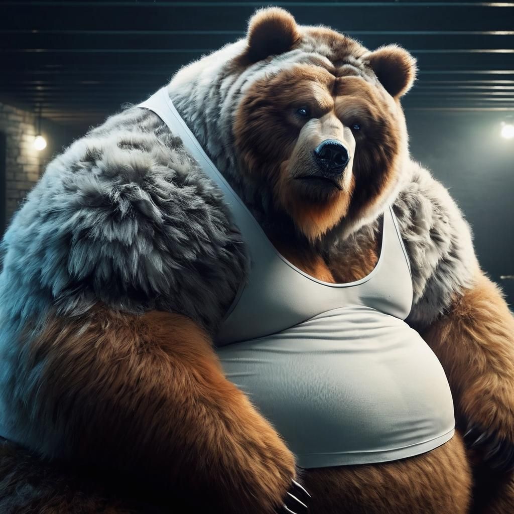 Anime-Style Kodiak Bear in Relaxed Glory