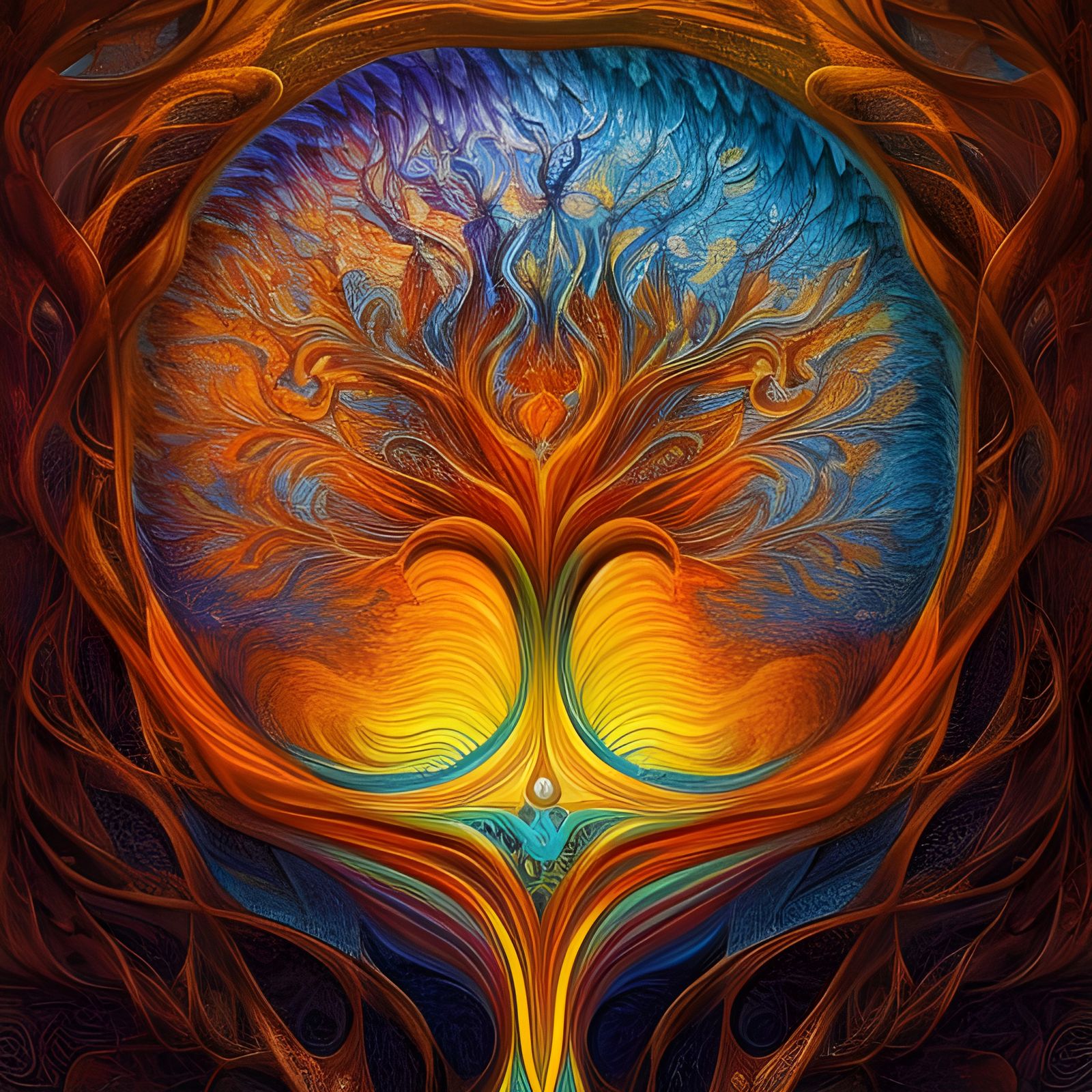 Fiery Tree of Life: Summer Meets Winter
