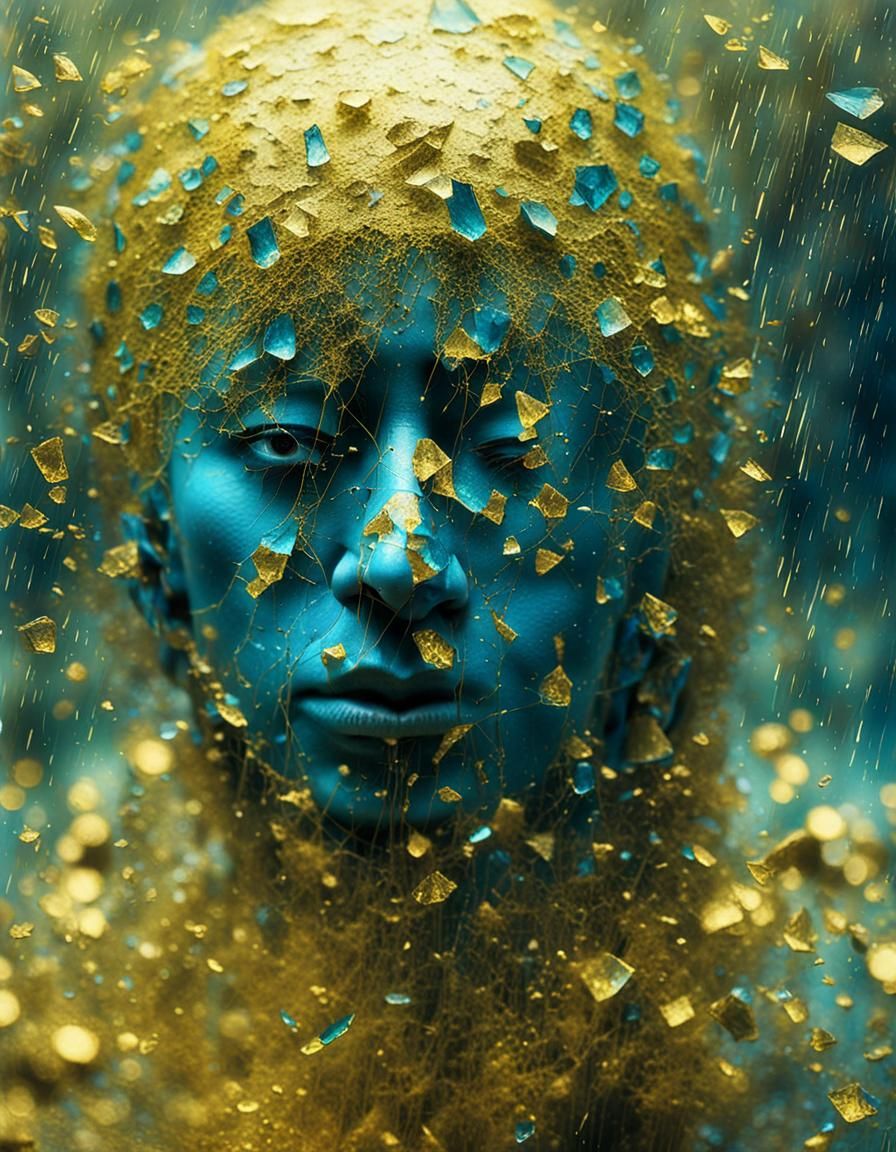 Surreal Shattered Beauty in a Stormy Abyss