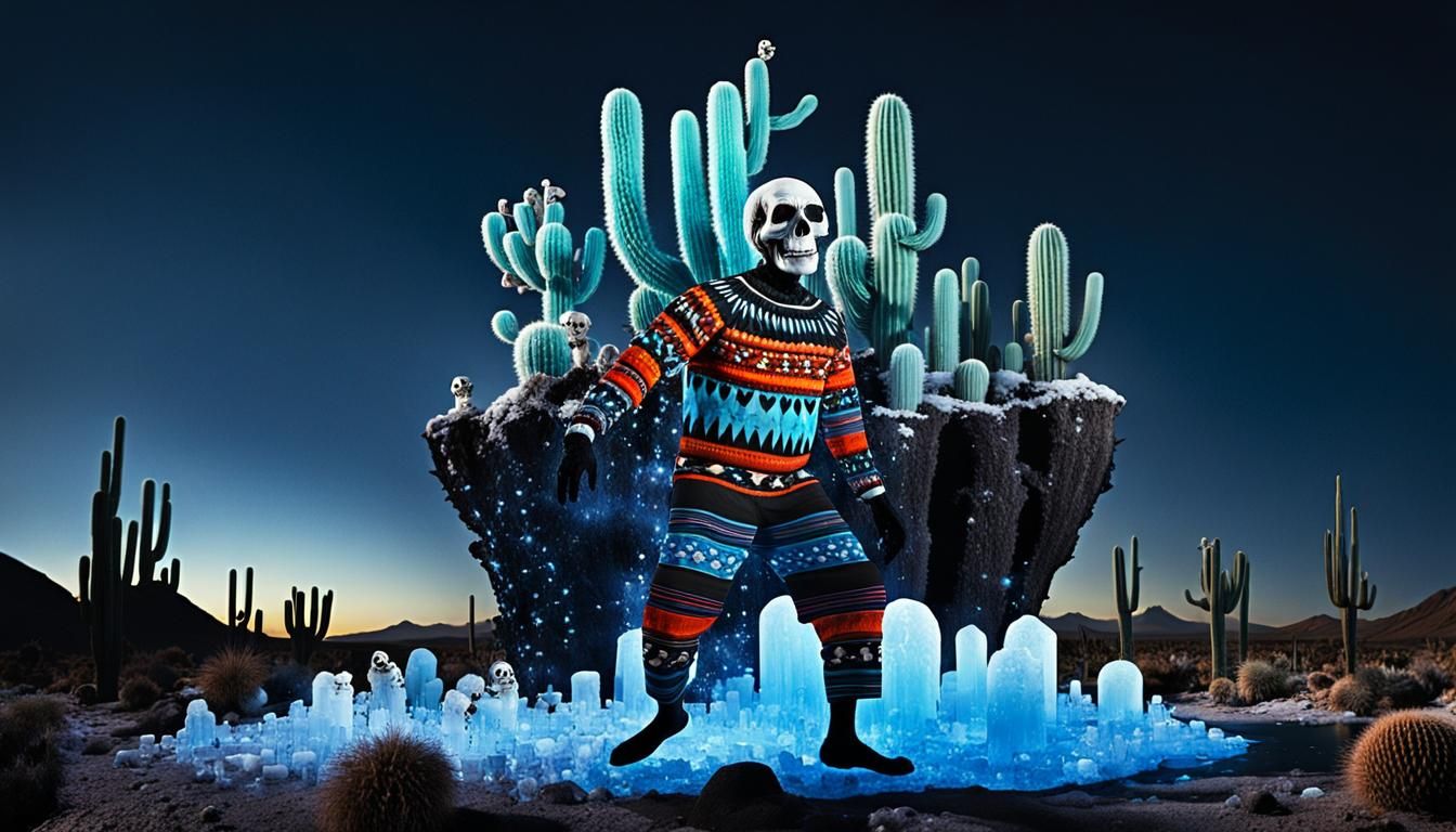 Surreal Desert Shapeshifter Dances on Icy Edge