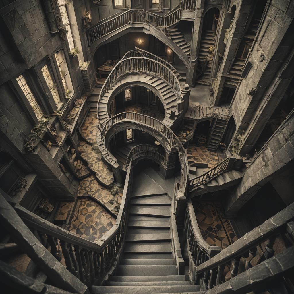 Escher-Inspired Staircase to Another Dimension