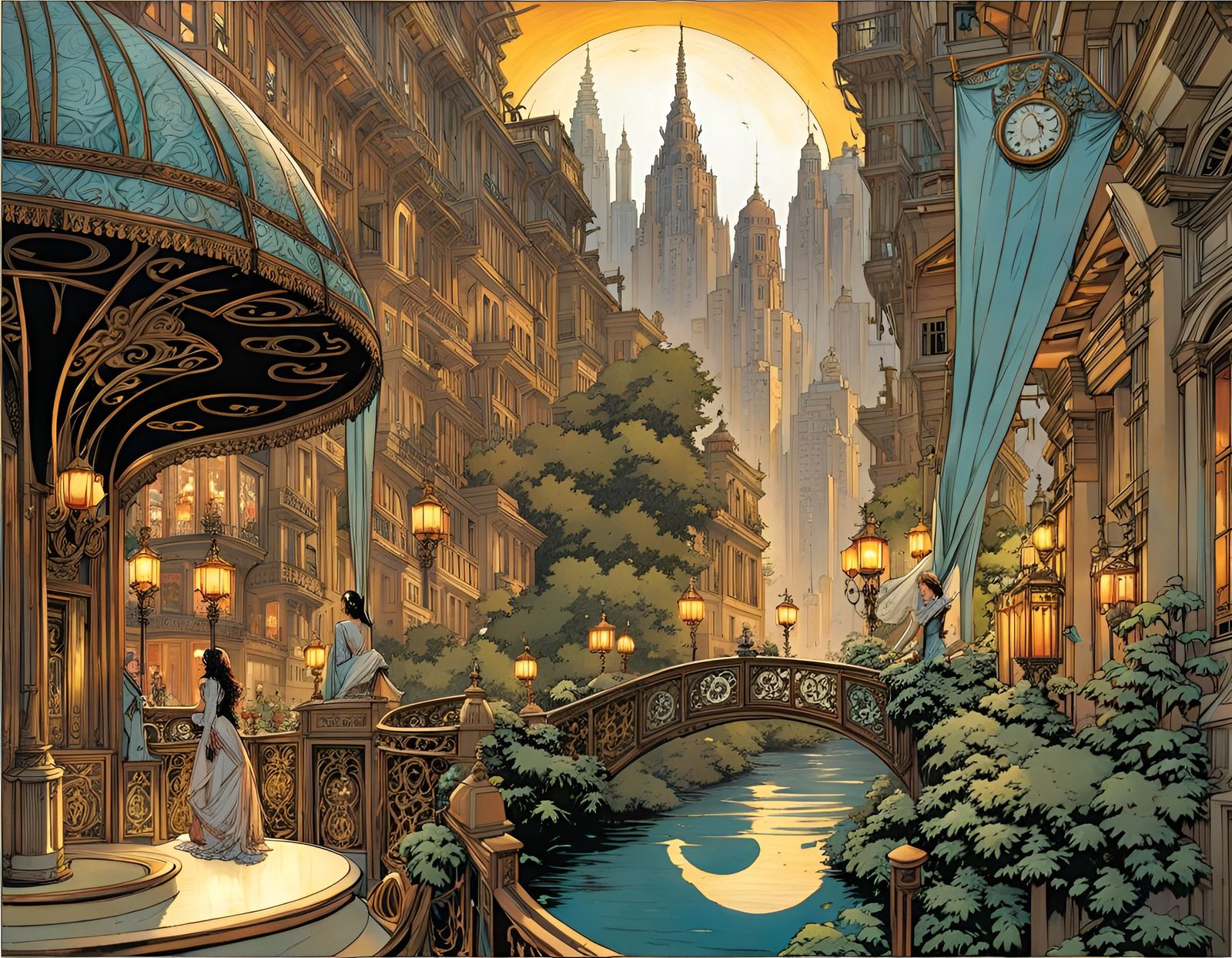 Art Nouveau Comic Book Pages Inspired by Clue