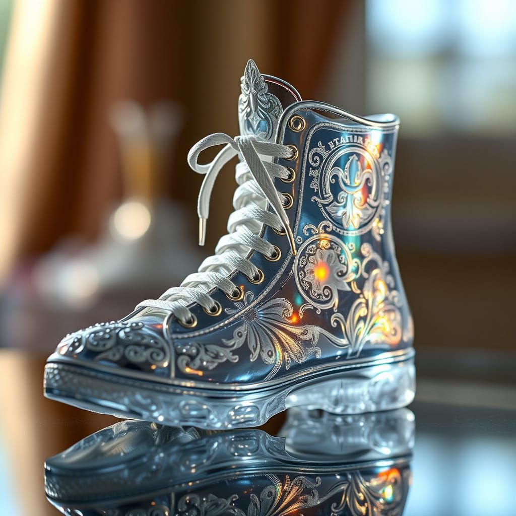 Surreal Glass High Top Sneaker Shines in Royal Light