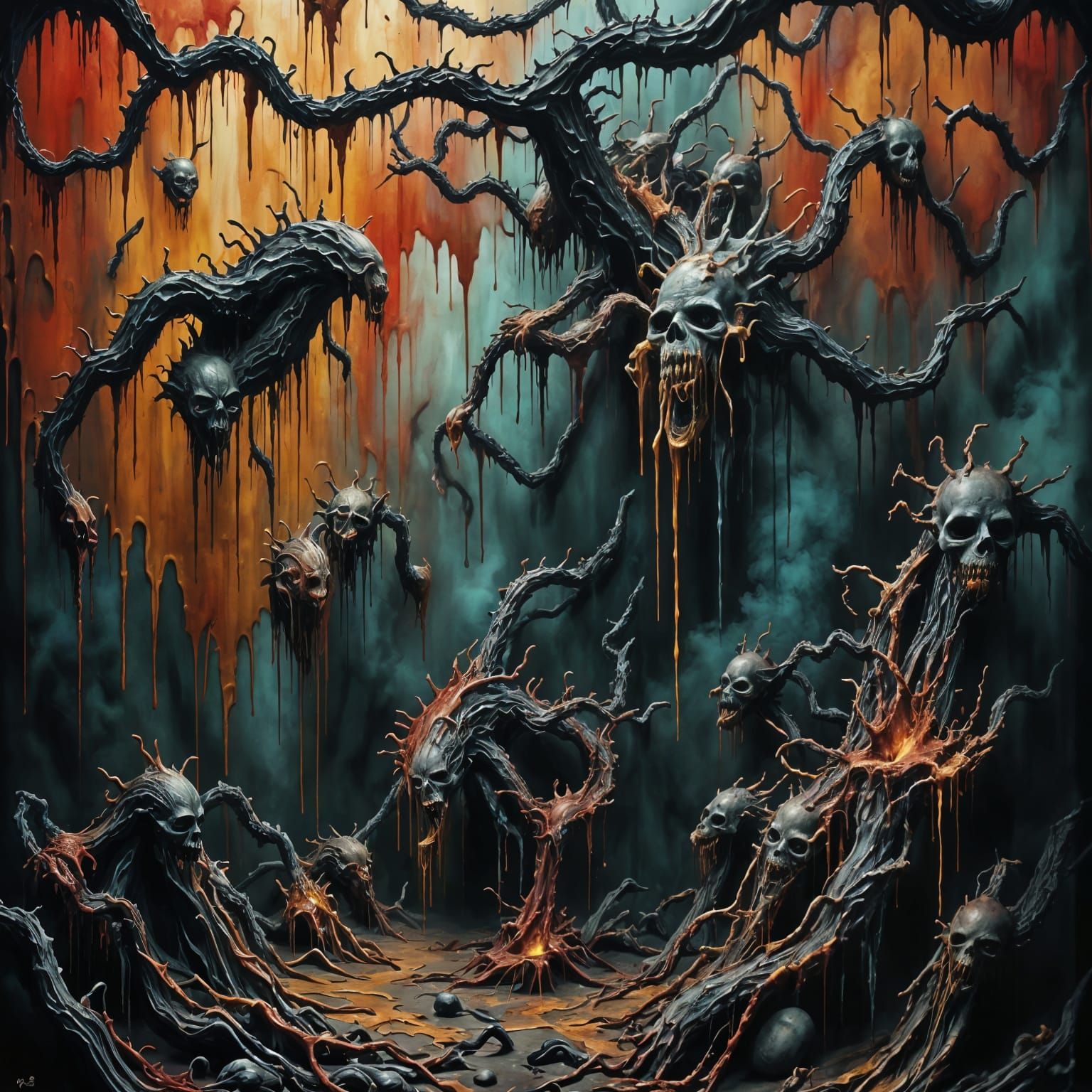 Ethereal Horror Scene on Crib Mobile