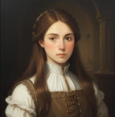 Tudor Portrait of a Teenage Girl in Oil Paint