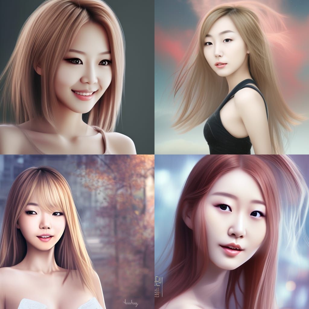 Beautiful Asian Girl in Futuristic Fantasy Art