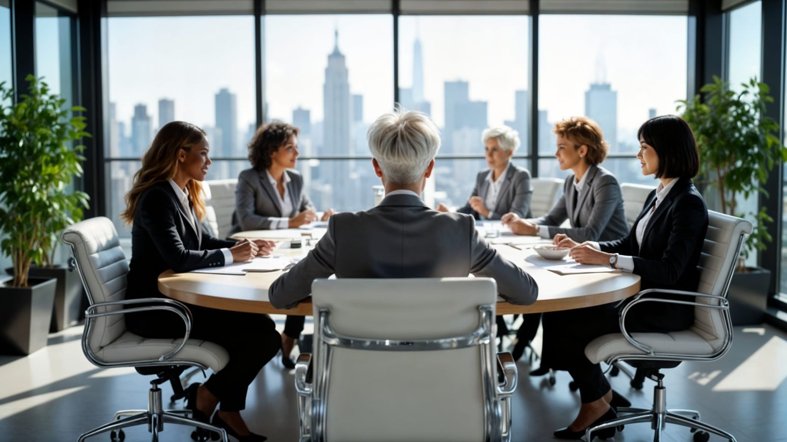 Diverse Businesswomen in Modern Office Meeting