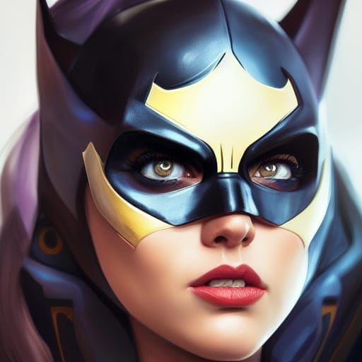Hyperdetailed Batgirl Portrait in Dynamic Lighting
