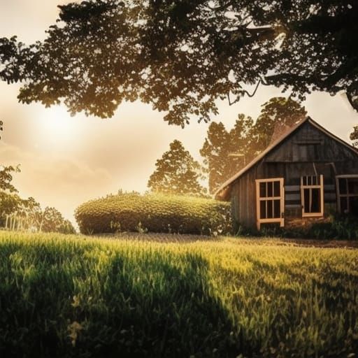 Summer Farmhouse with Garden and Chicken Coop