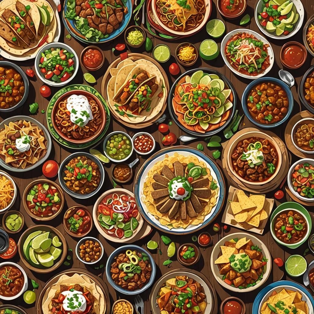 Anime-Style Mexican Food Illustration