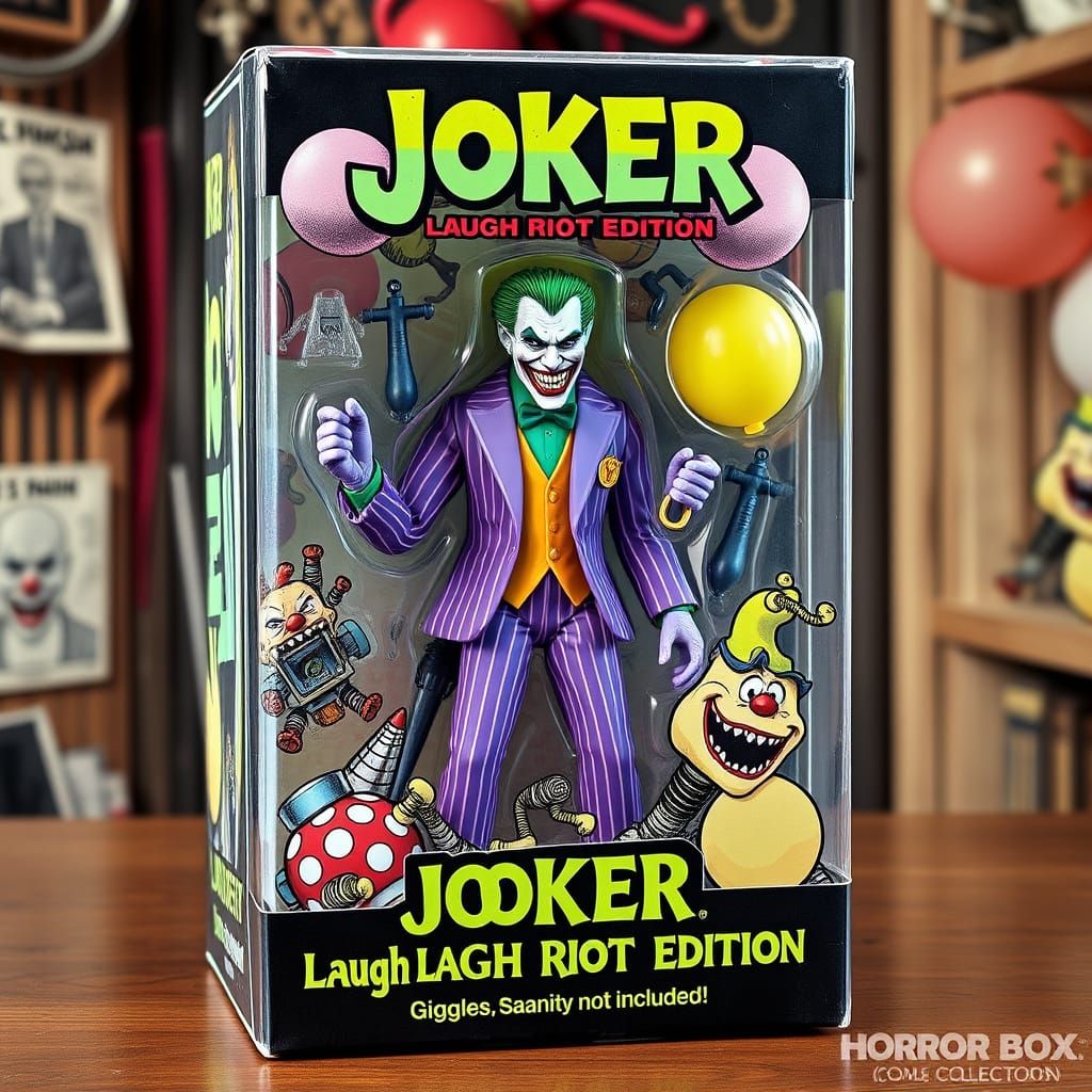 JOKER – "LAUGH RIOT EDITION"
"Vintage-style action figure bo...