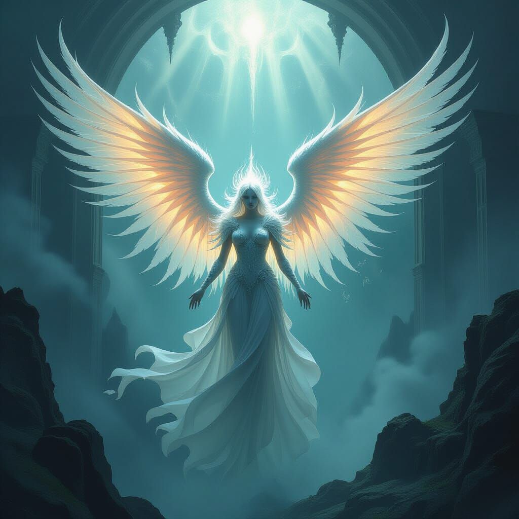 Surreal Shapeshifting Angels with Iridescent Auras