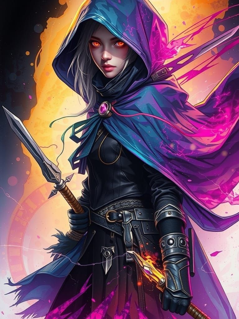 Anime Assassin Radiating Electrical Energy