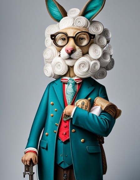 Anthropomorphic Rabbit in Rococo Whipped Cream Dream