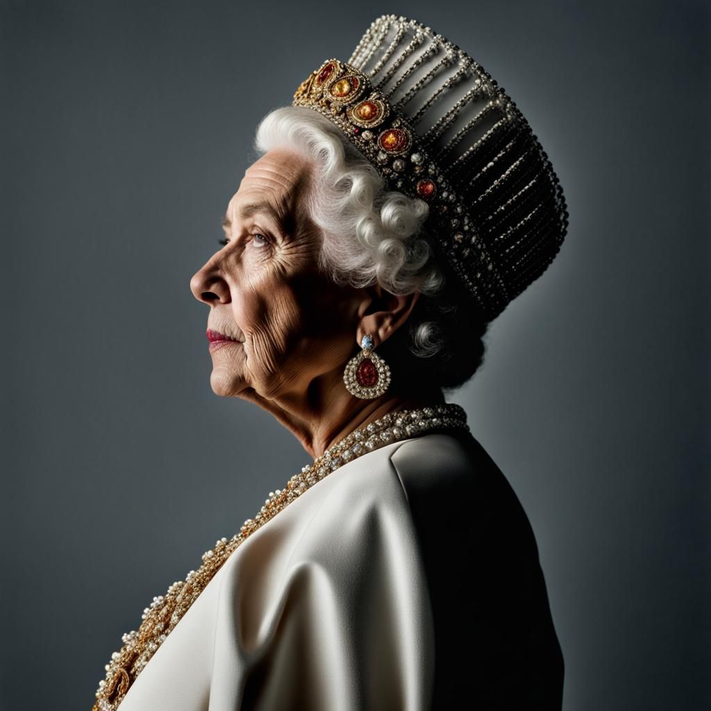 Queen Back Portrait with Bokeh Lighting