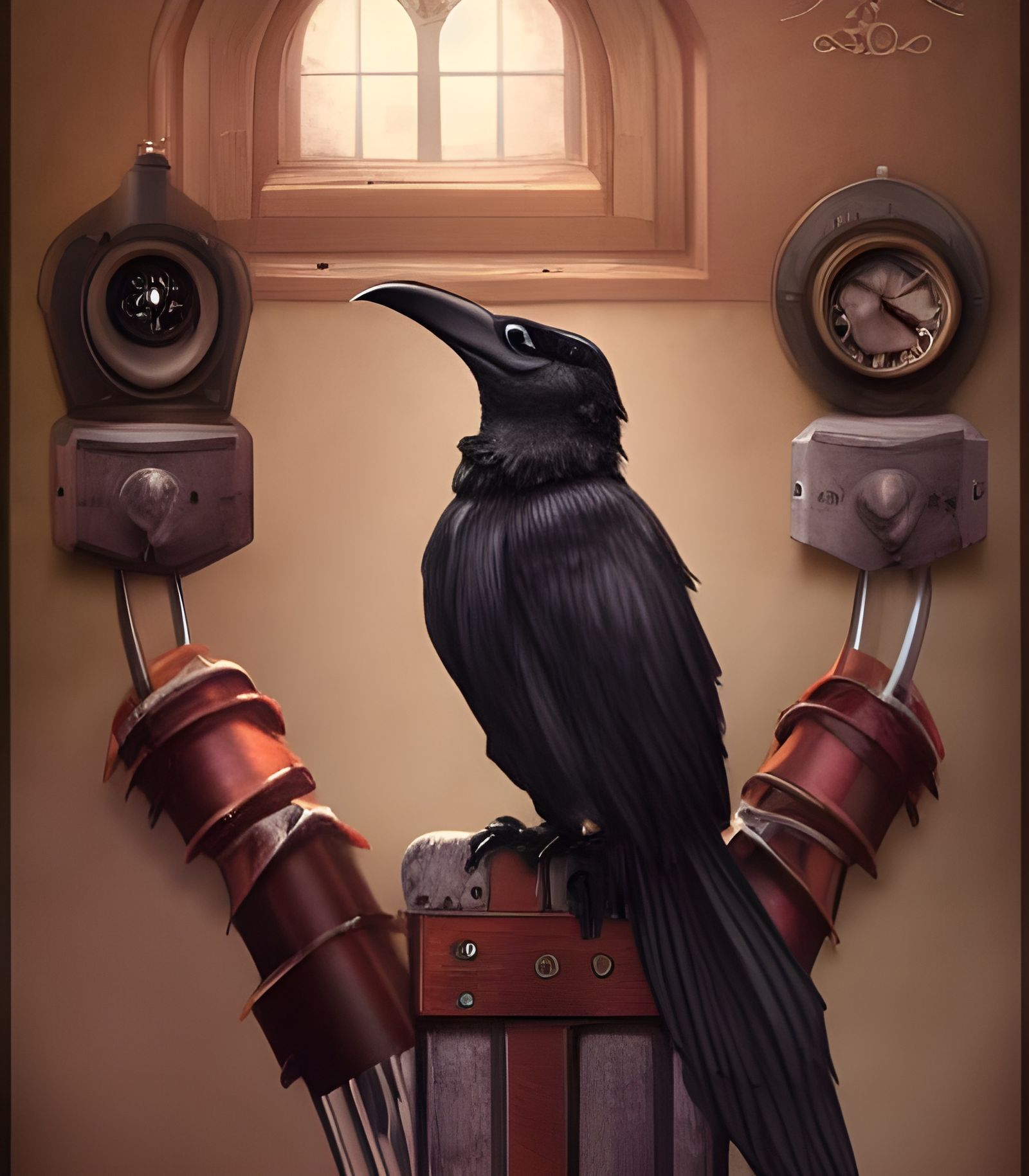 Steampunk Bird Portrait: Plague Doctor in Digital Art