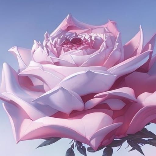 Crystalline Rose Web in Hyperdetailed Digital Painting