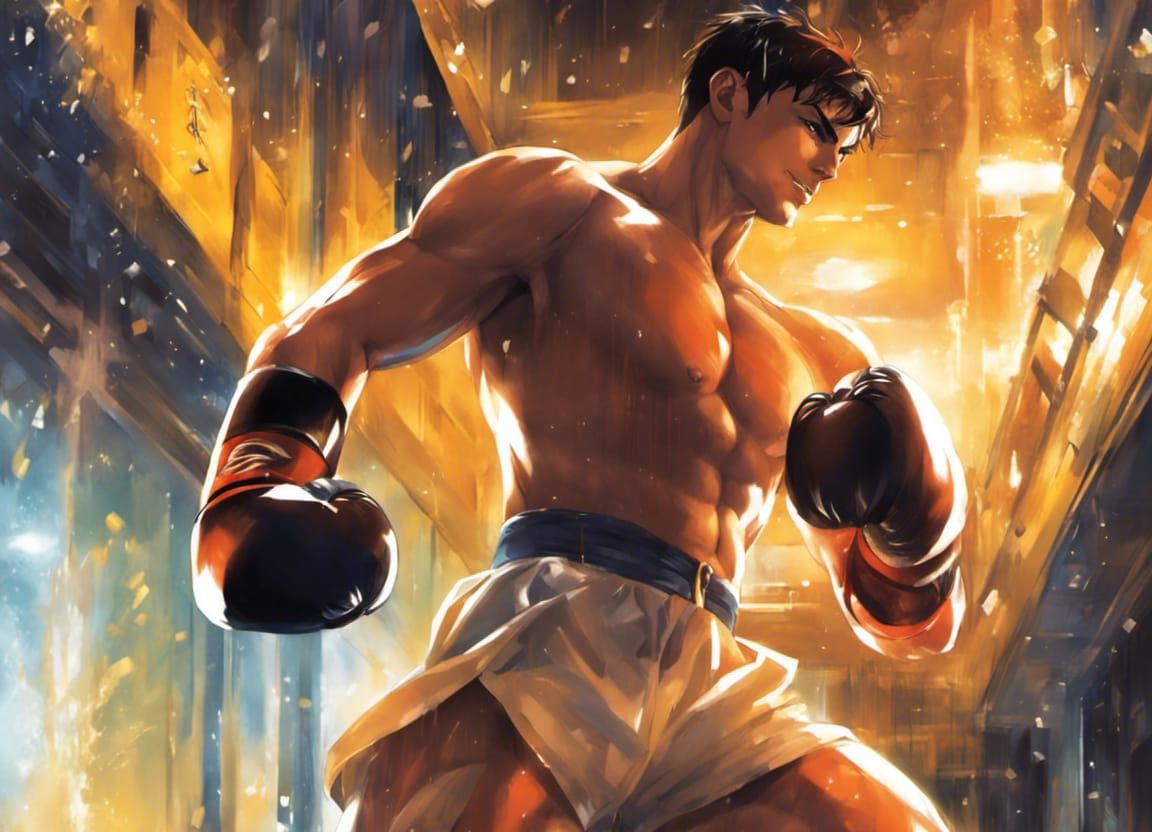 Boxers in Shower: Anime-Inspired Locker Room Scene