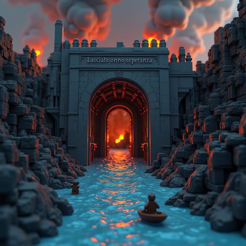 LEGO Gates of Hell: A Foreboding Scene