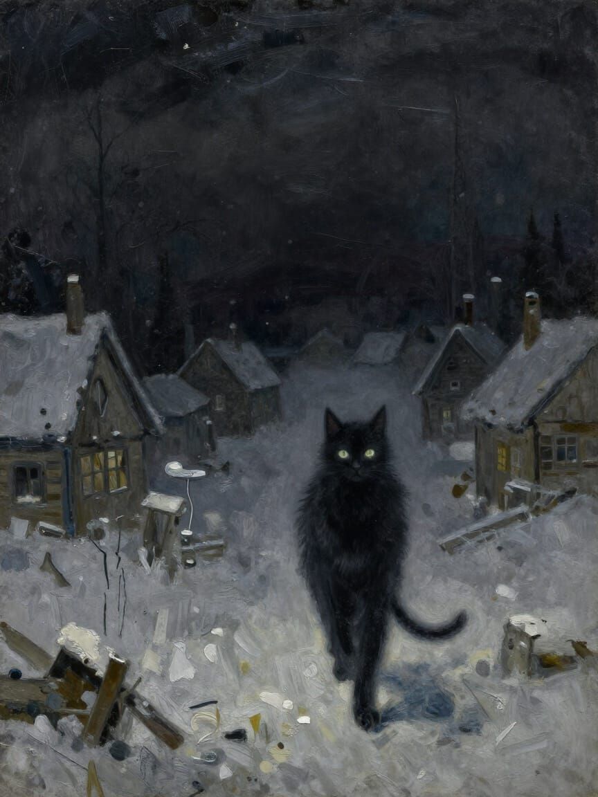 Spectral Yule Cat in Haunting Village