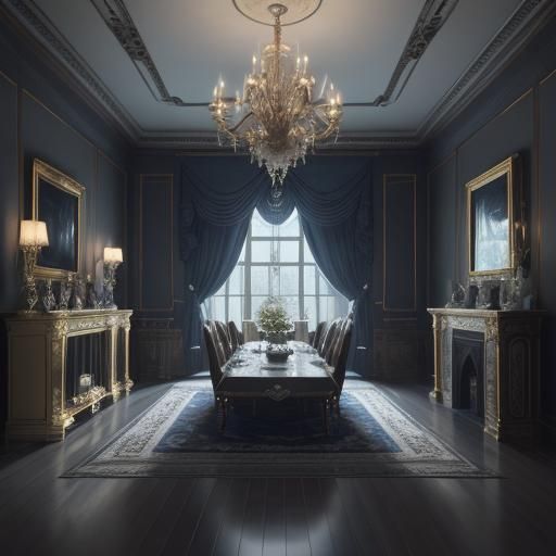 Dark Aristocratic Mansion Interior in 3D
