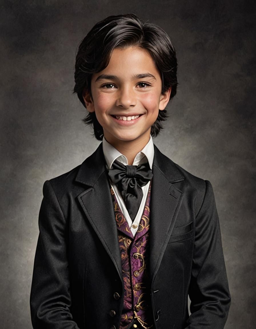 Young Boy Magician in a Joyful Moment