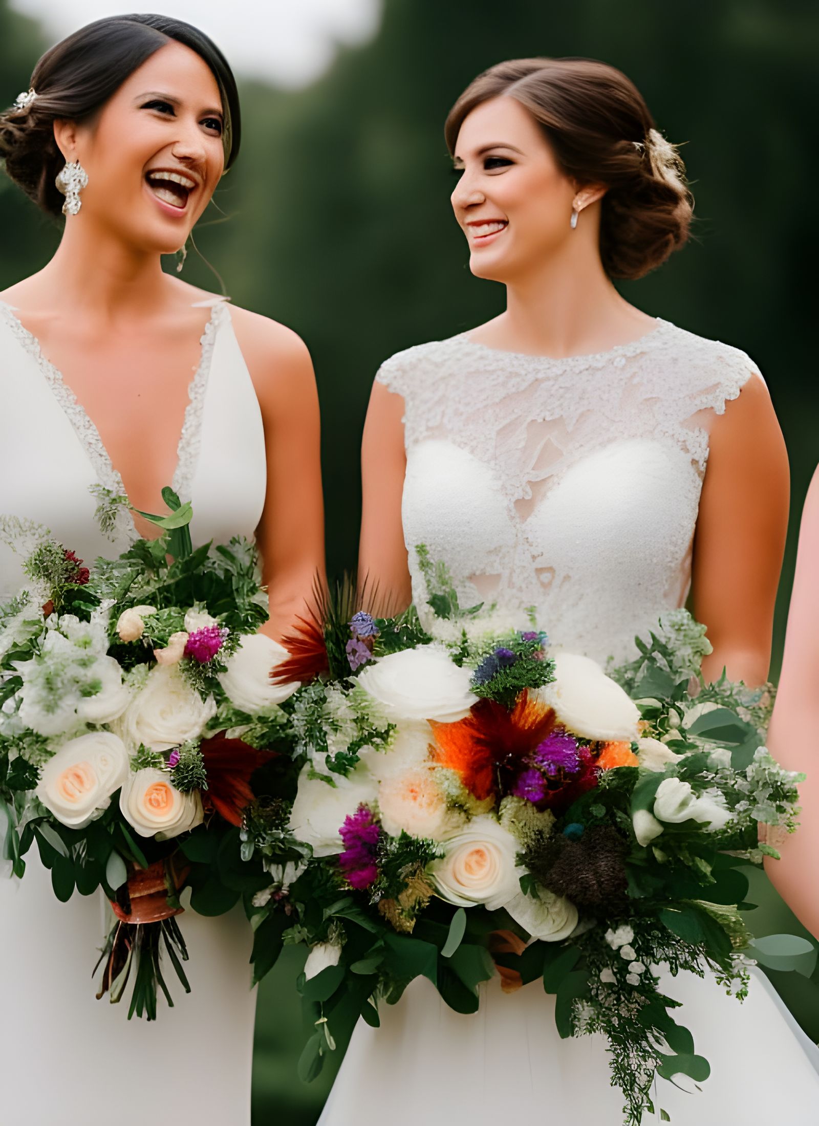 Two Brides Celebrating Their Wedding Day