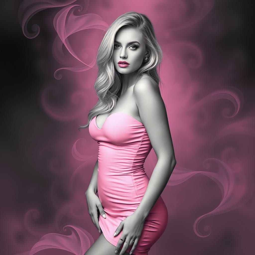 Sensual Black and White Portrait in Soft Pastel Hues