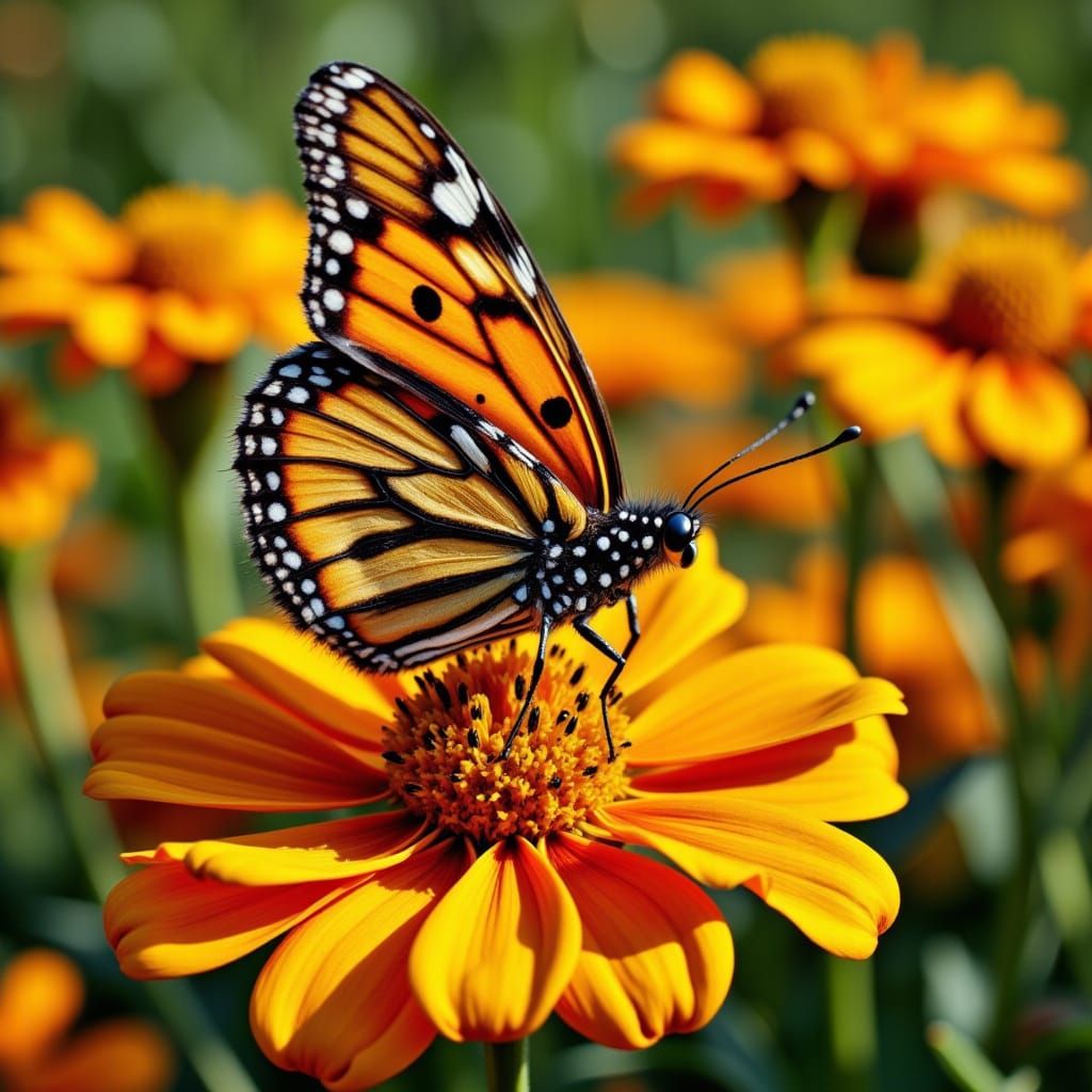 Whimsical Garden Butterfly in Vibrant Colors
