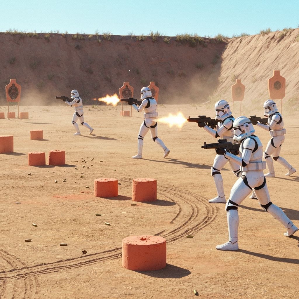Clone Troopers Enjoy Clay Shooting in Sci-Fi Style