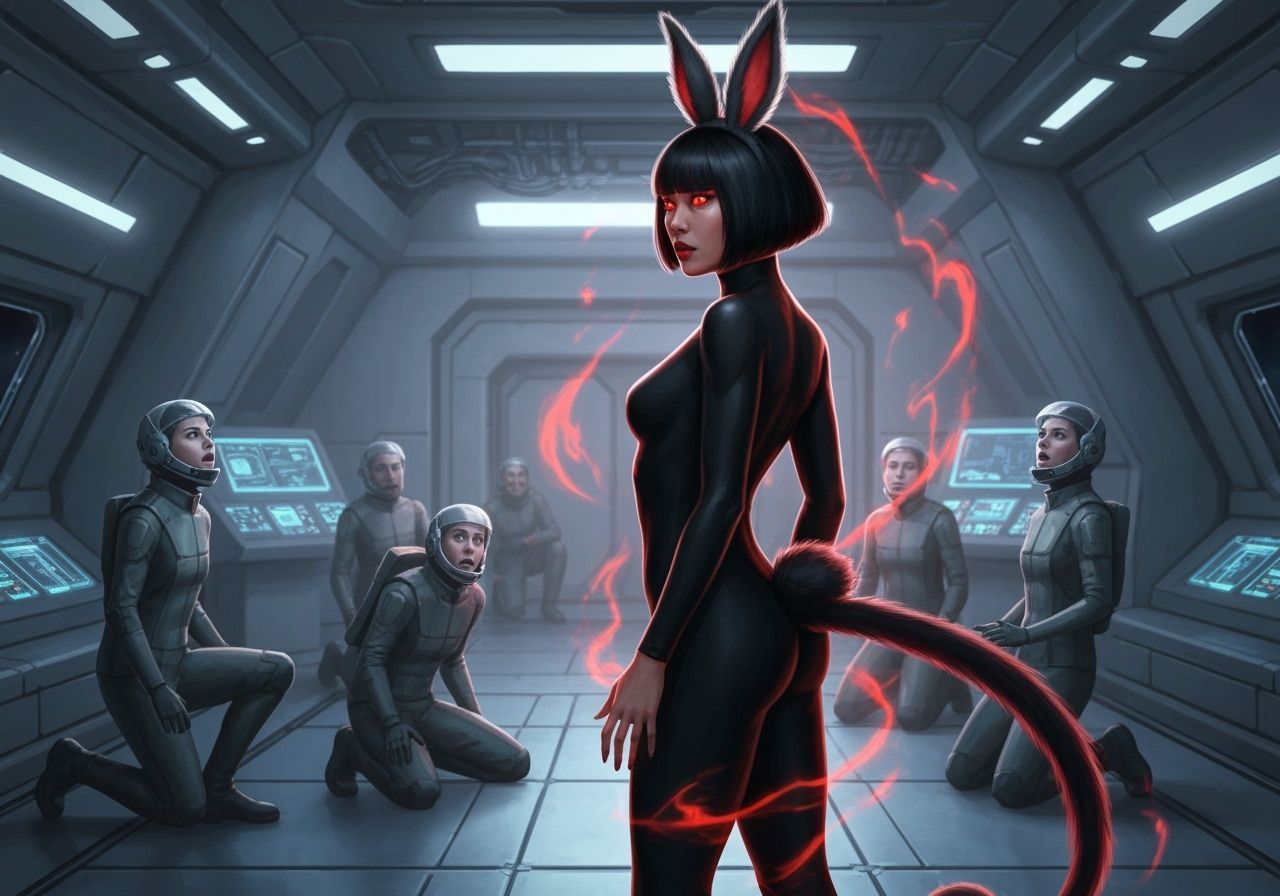 Sinister Bunny Woman Commands Spaceship Crew