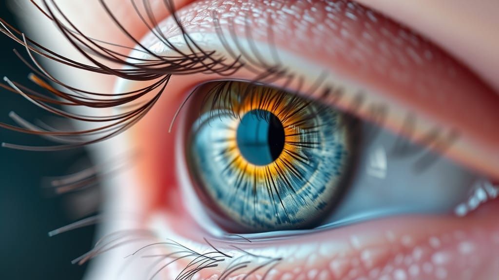 Albino Eye Macro: Hyper-Realism and Vibrant Colors