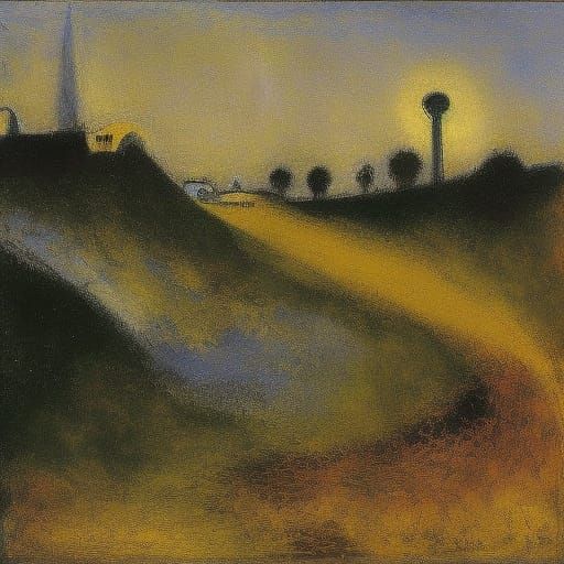 Surreal Post-Apocalyptic Scene with Religious Imagery