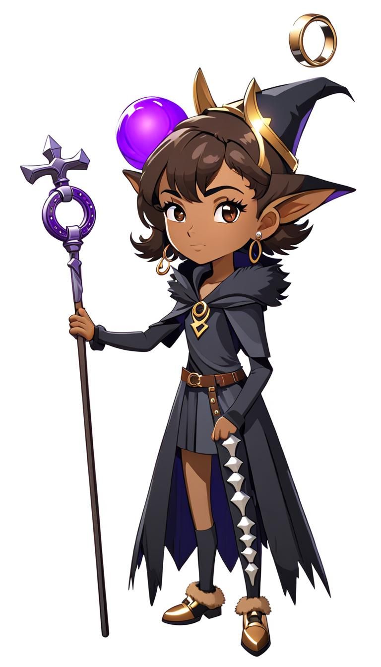 Luz Noceda: Witch-Titan Hybrid in Anime Style