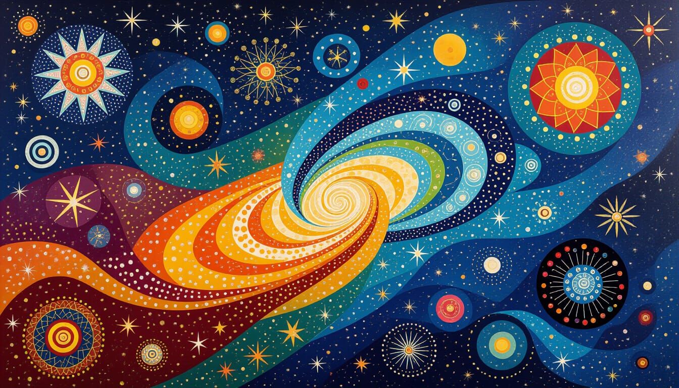 Cosmic Starscape in Fusion Art Style