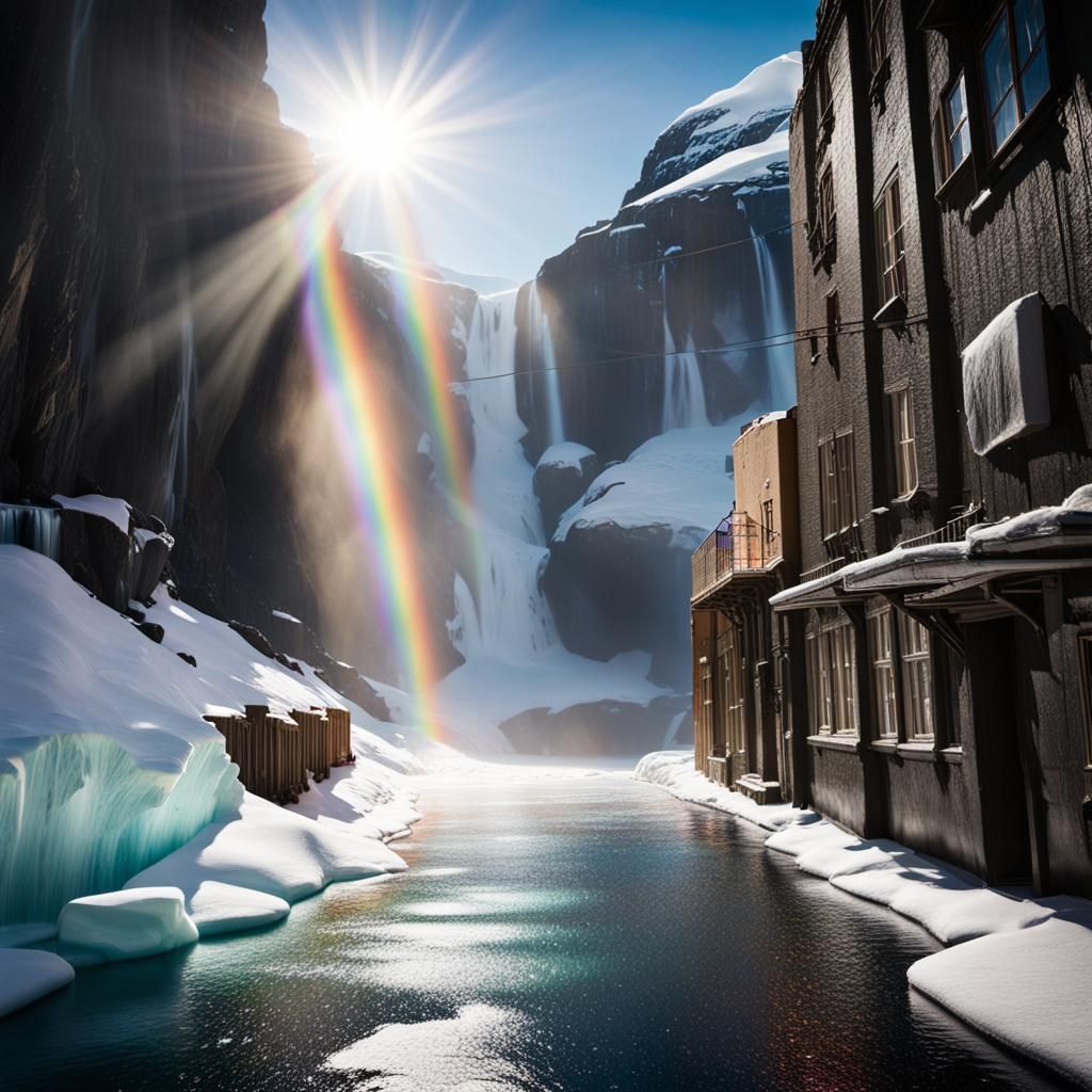 Surreal Fusion: Old West Meets Antarctica in Cyberpunk