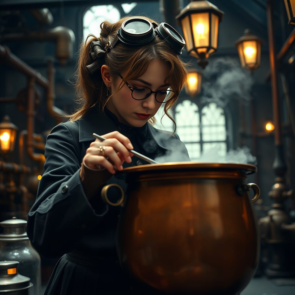 Steam Punk Hermione Granger in Victorian-Era Inspired Labora...