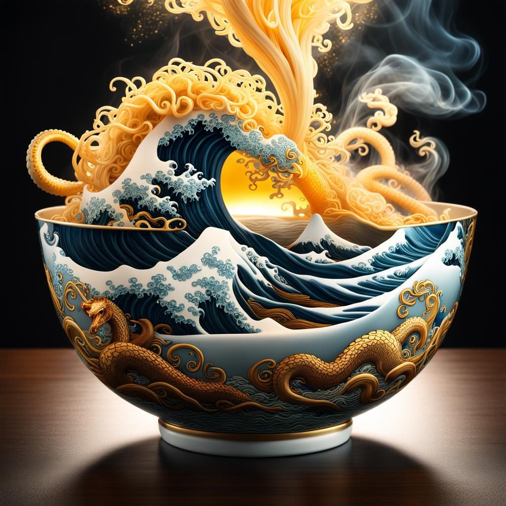 Ramen Bowl with Sea Serpent Wave