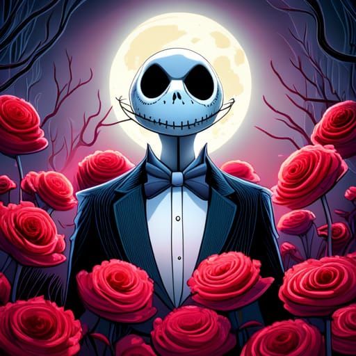 Jack Skellington in Gothic Rose Garden