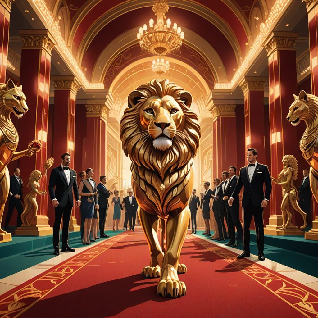 Luxurious Red Carpet Extravaganza in Art Deco Style